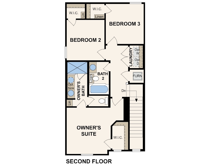 San Jacinto floor plan, second  floor