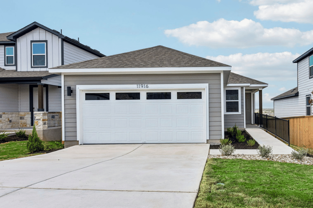 A house with a garage.