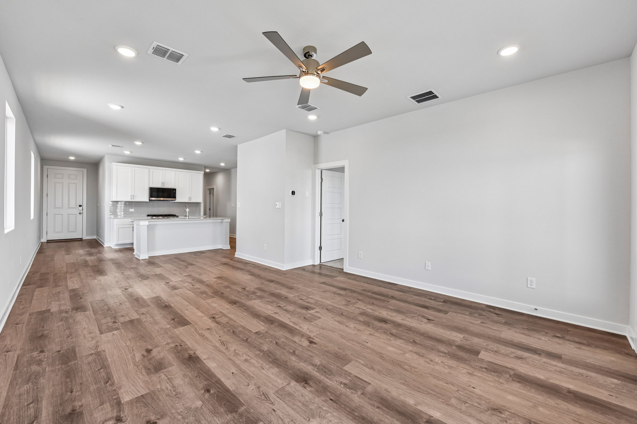 A large empty living room.