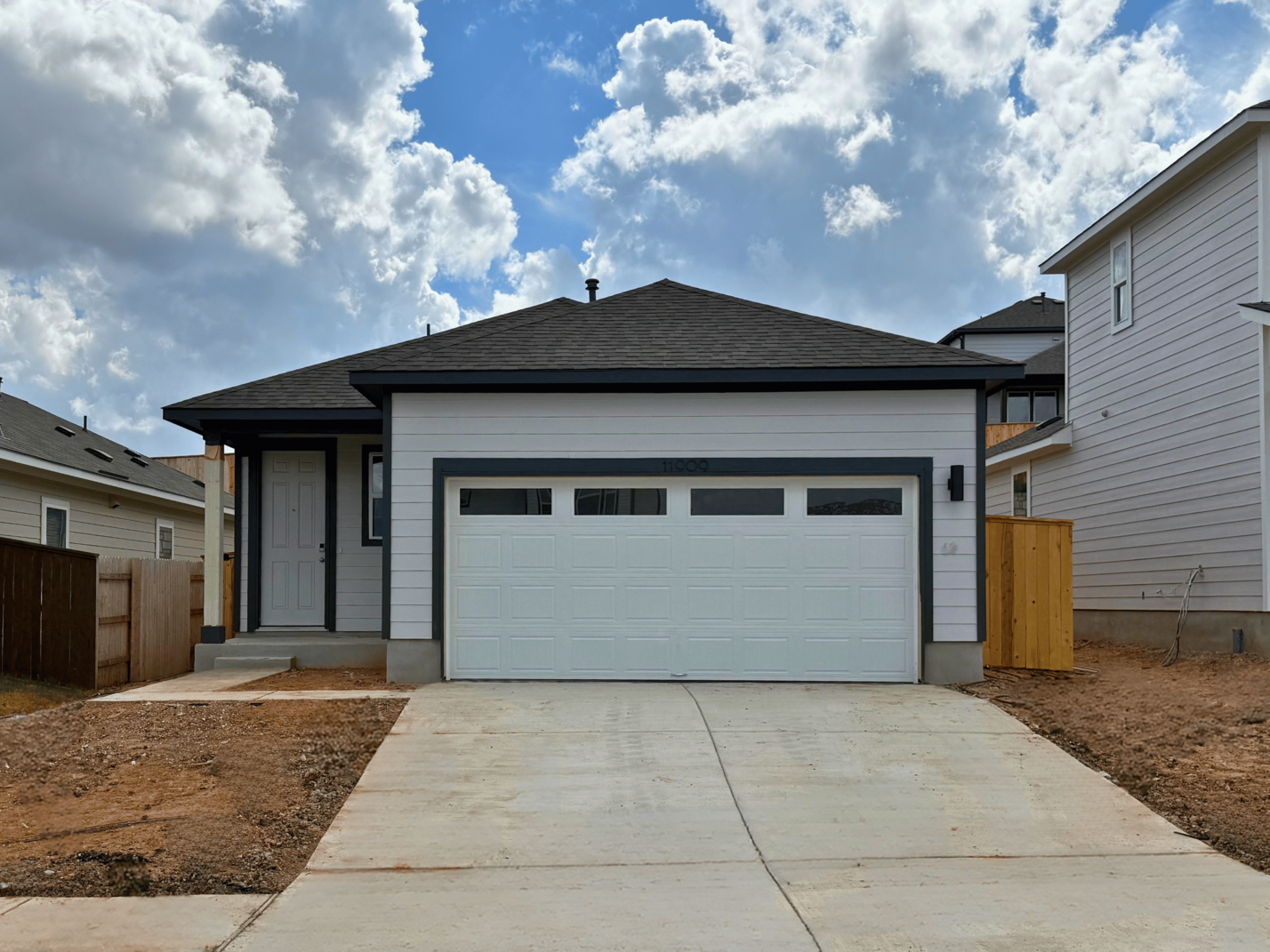 A garage with a garage.