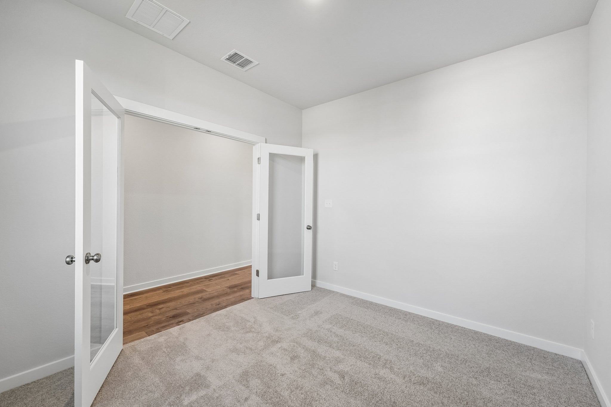 A room with white walls.
