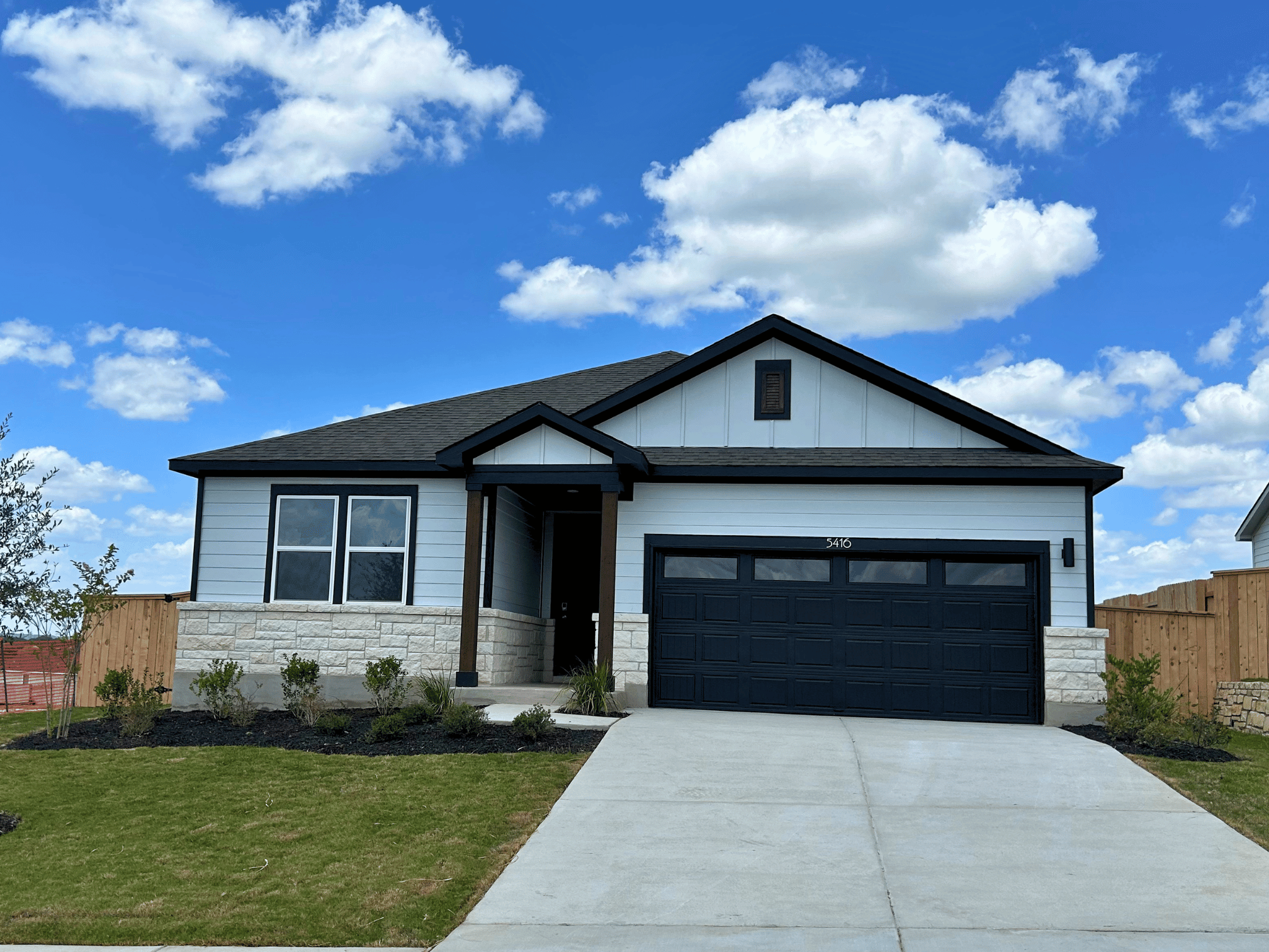 A house with a garage.