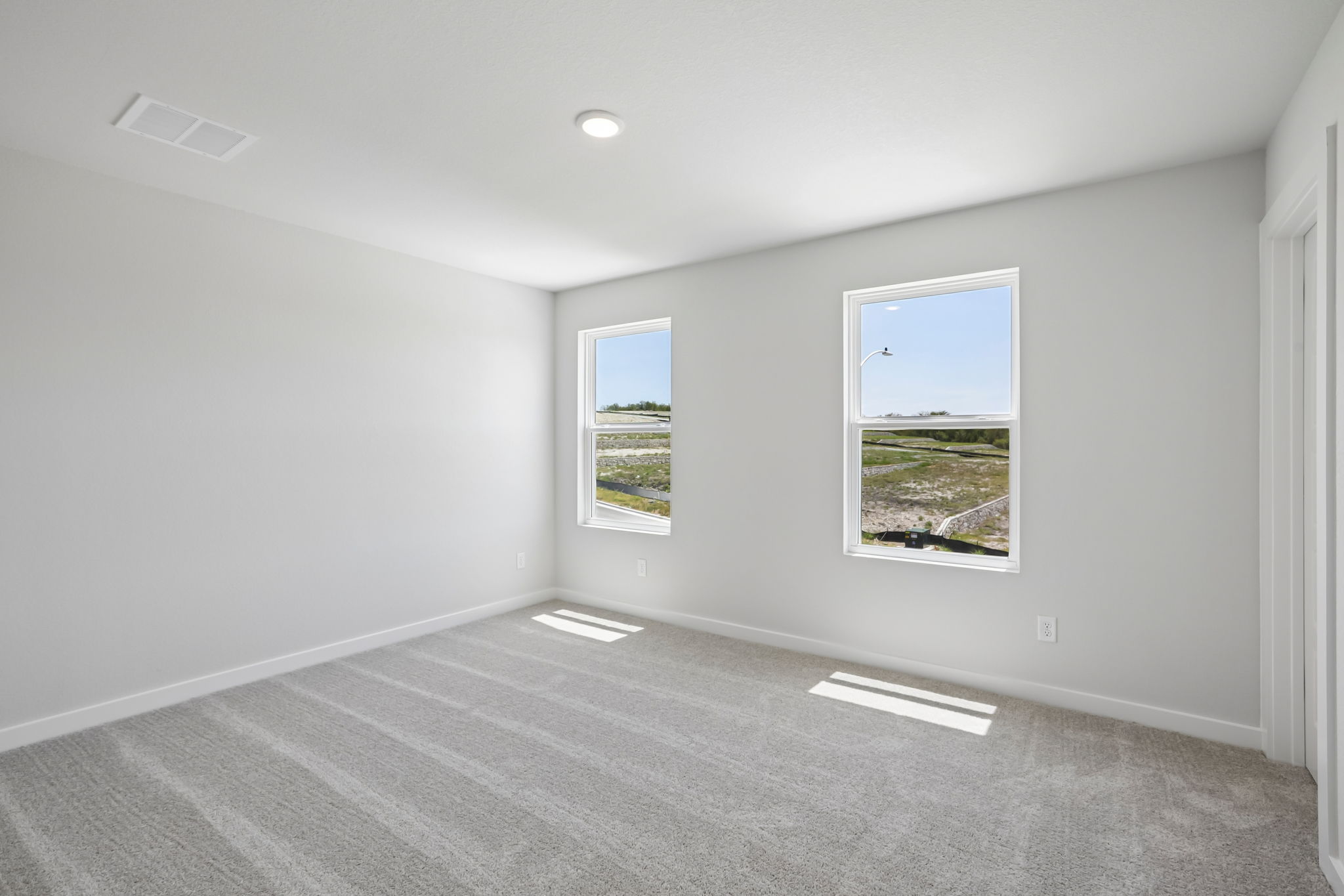 A room with windows.