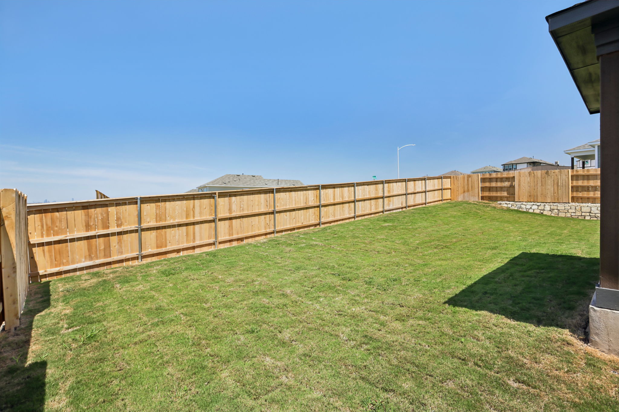 A fenced in yard.
