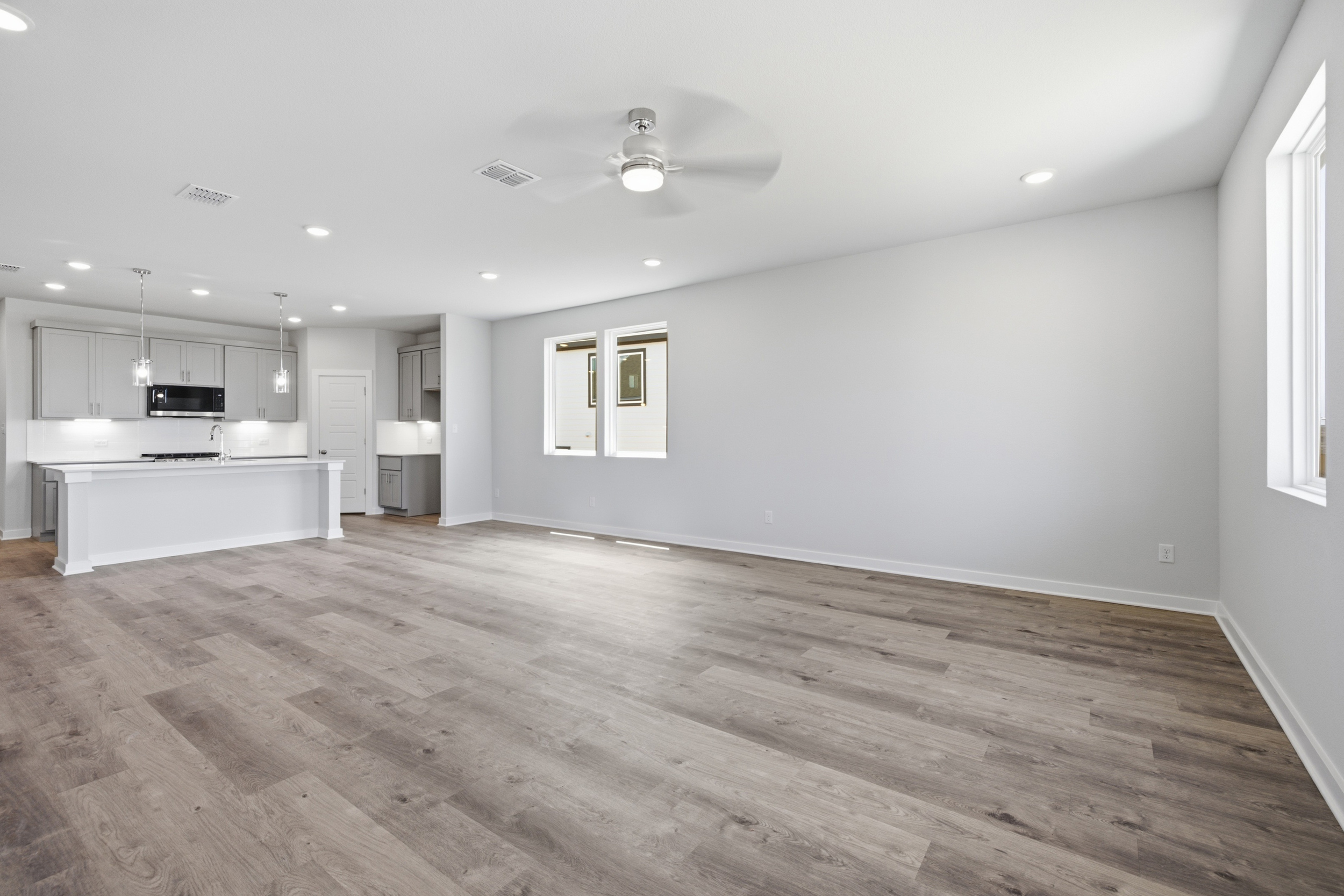 A large empty kitchen.
