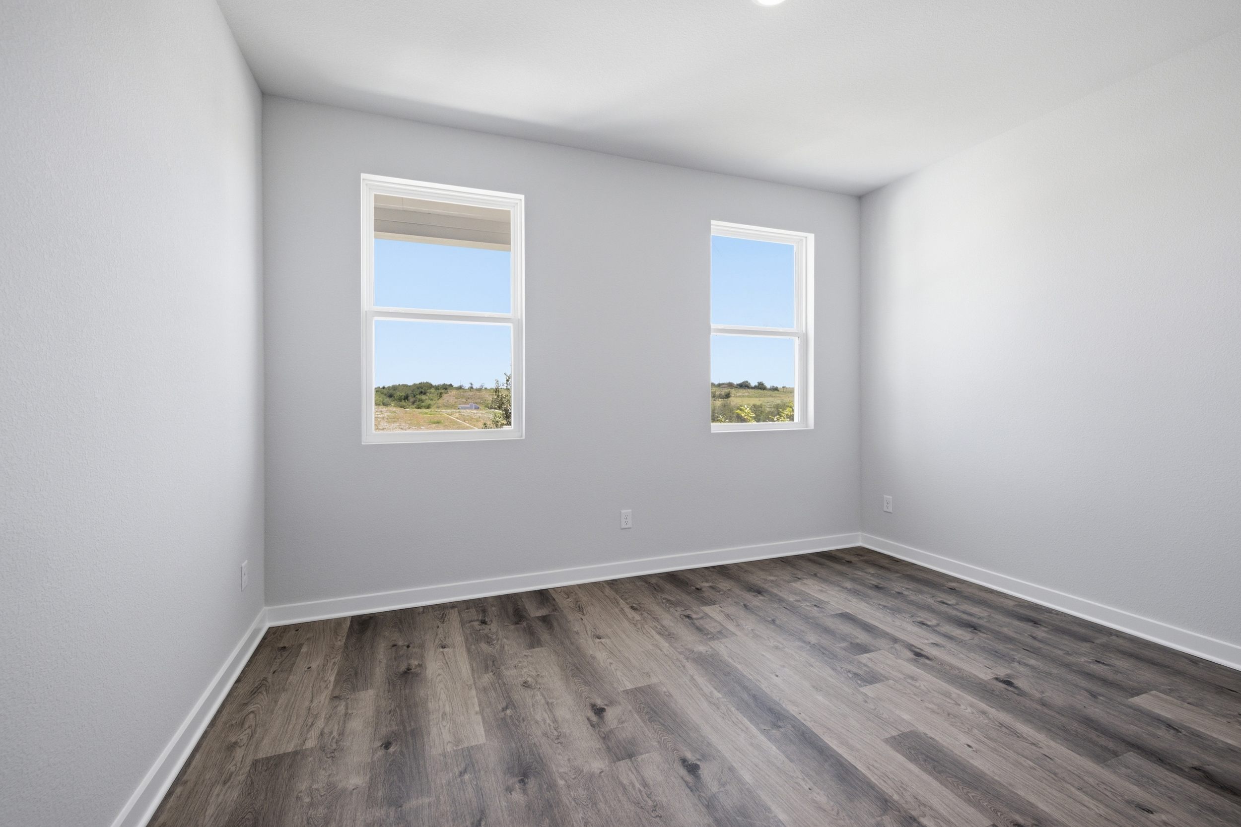 A room with windows.
