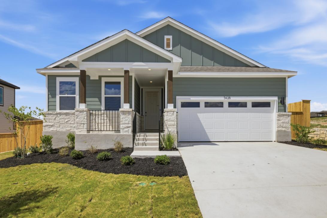 A house with a garage.