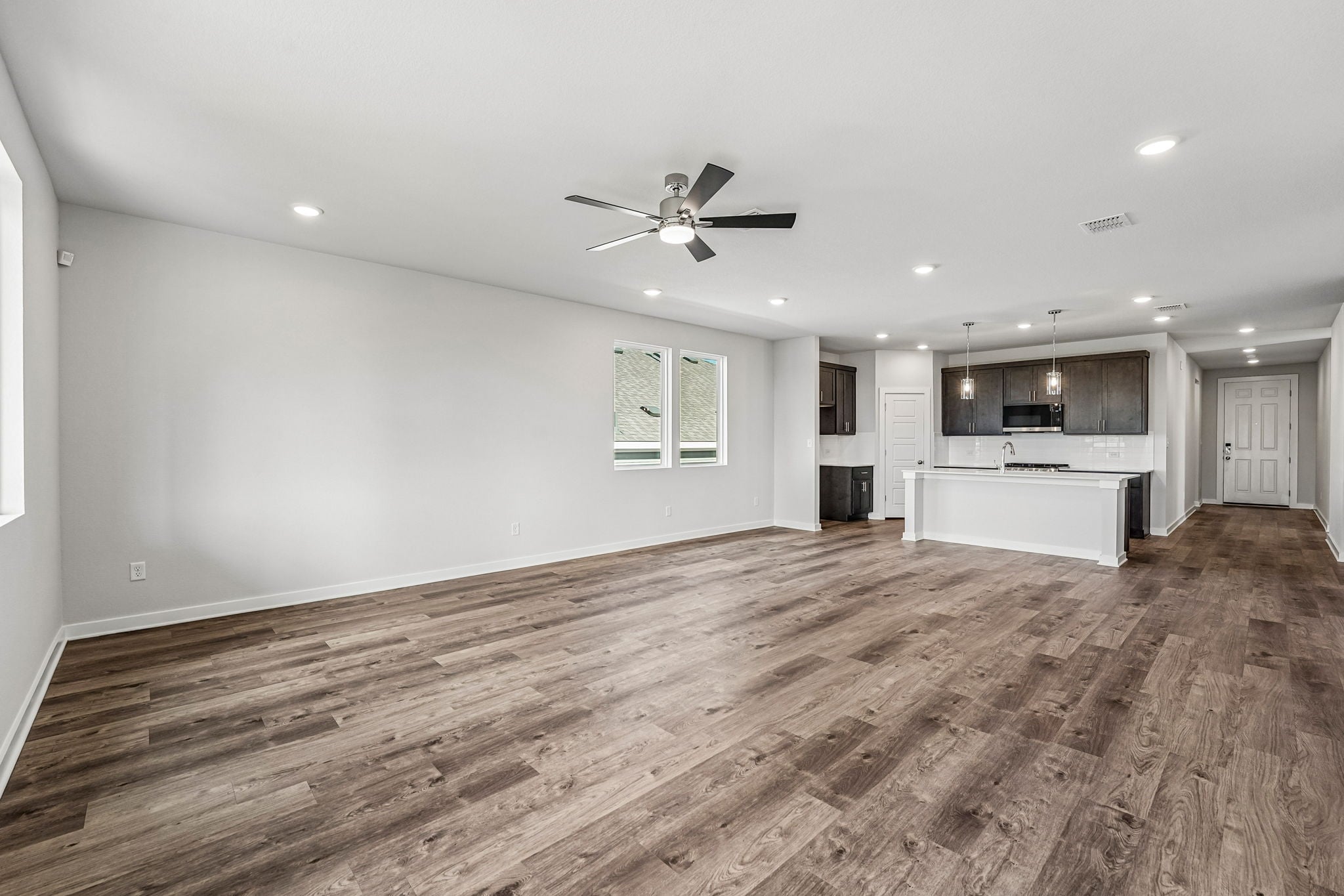 A large empty living room.