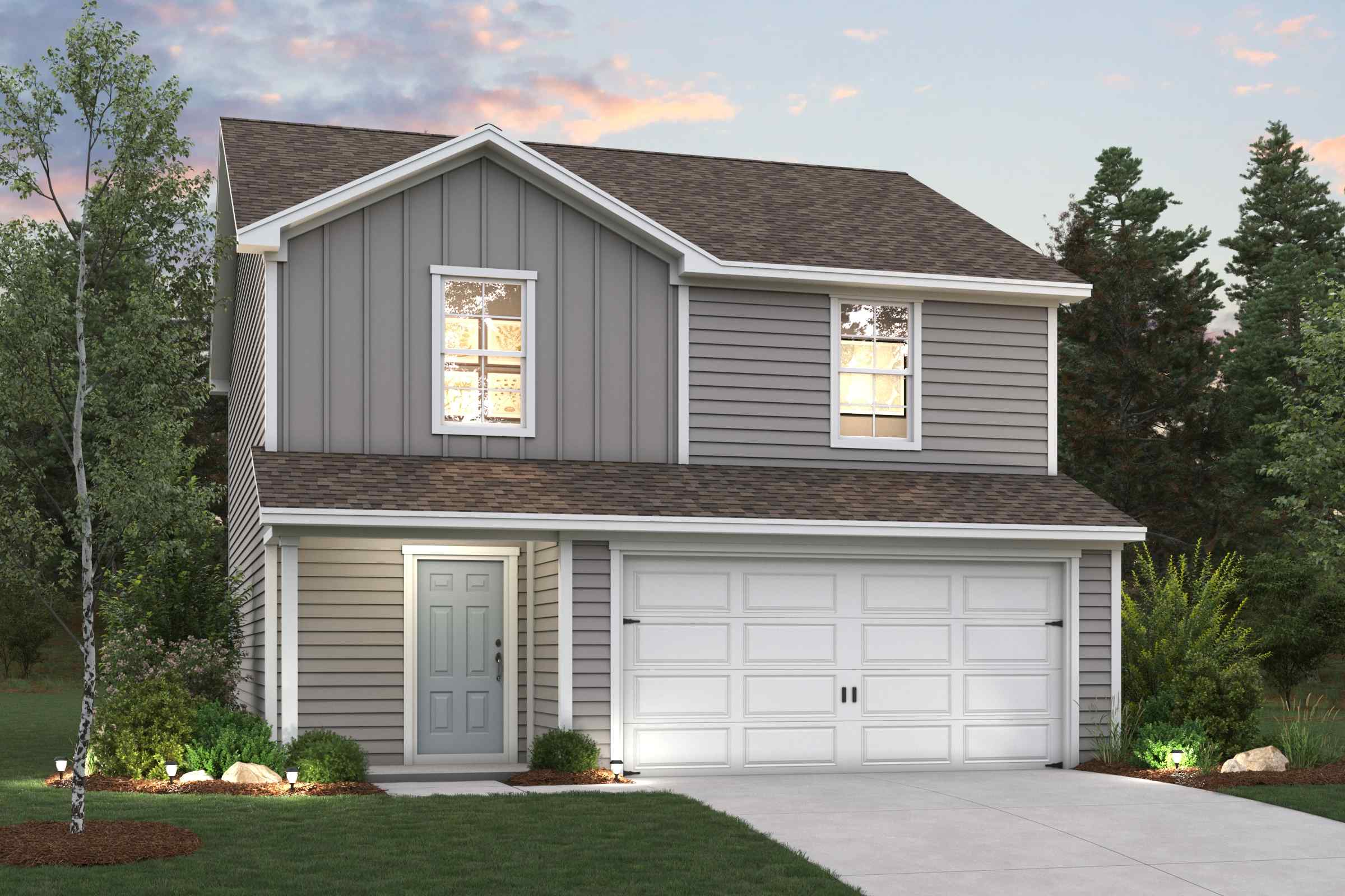 A house with a garage.