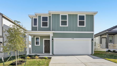 A house with a garage.
