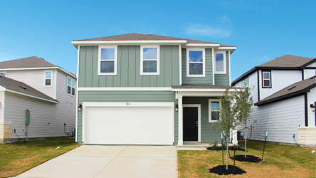A house with a garage.