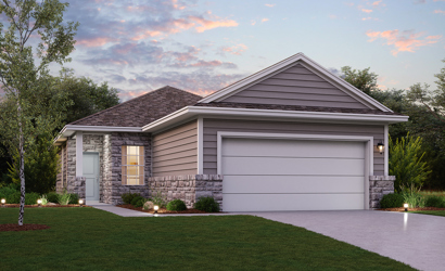 Edwards plan elevation A at Sonterra in Jarrell TX by Century Communities