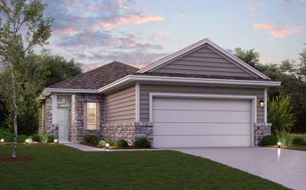 Edwards plan elevation A at Sonterra in Jarrell TX by Century Communities