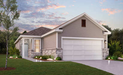 Fresno plan elevation A2 at Sonterra in Jarrell TX by Century Communities