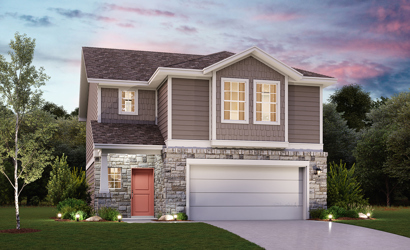 Kendall plan elevation F at Sonterra in Jarrell TX by Century Communities