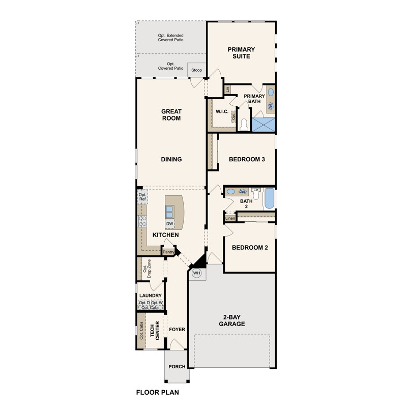 Mason first floor layout in Eastwood at Sonterra in Jarrell, TX by Century Communities