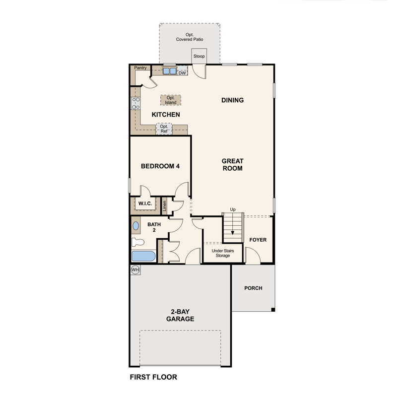 Newton first floor layout in Eastwood at Sonterra in Jarrell, TX by Century Communities
