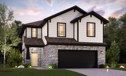 Parker plan elevation E at Sonterra in Jarrell TX by Century Communities