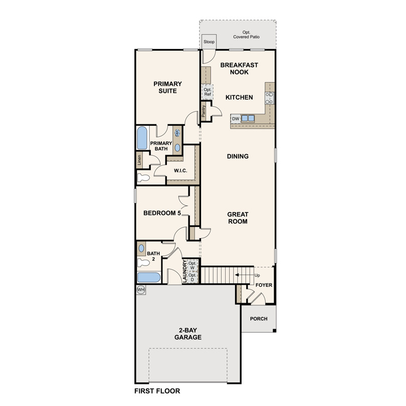 Parker first floor layout in Eastwood at Sonterra in Jarrell, TX by Century Communities