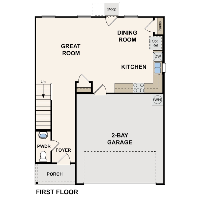 Auburn floor plan, first floor