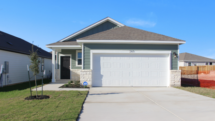 A house with a garage.