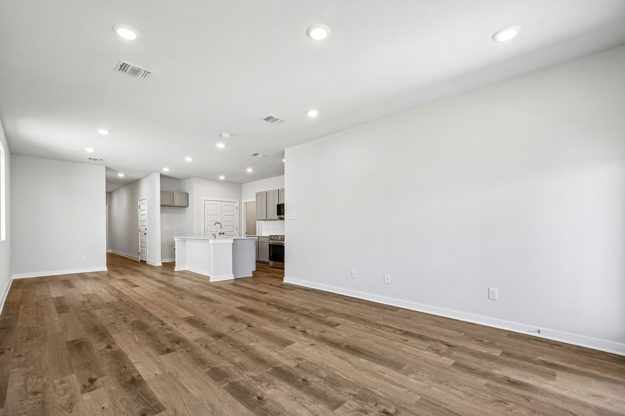 A large empty kitchen.
