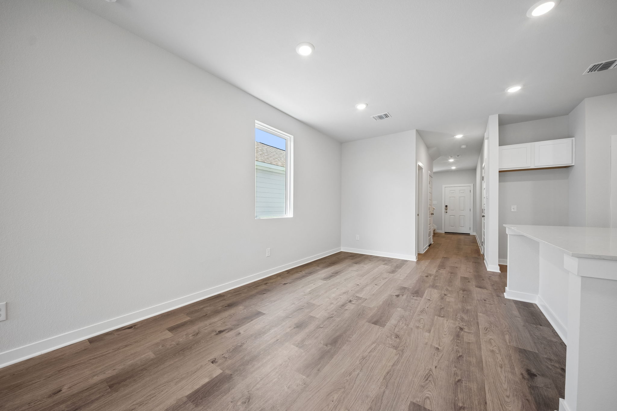 A room with white walls.