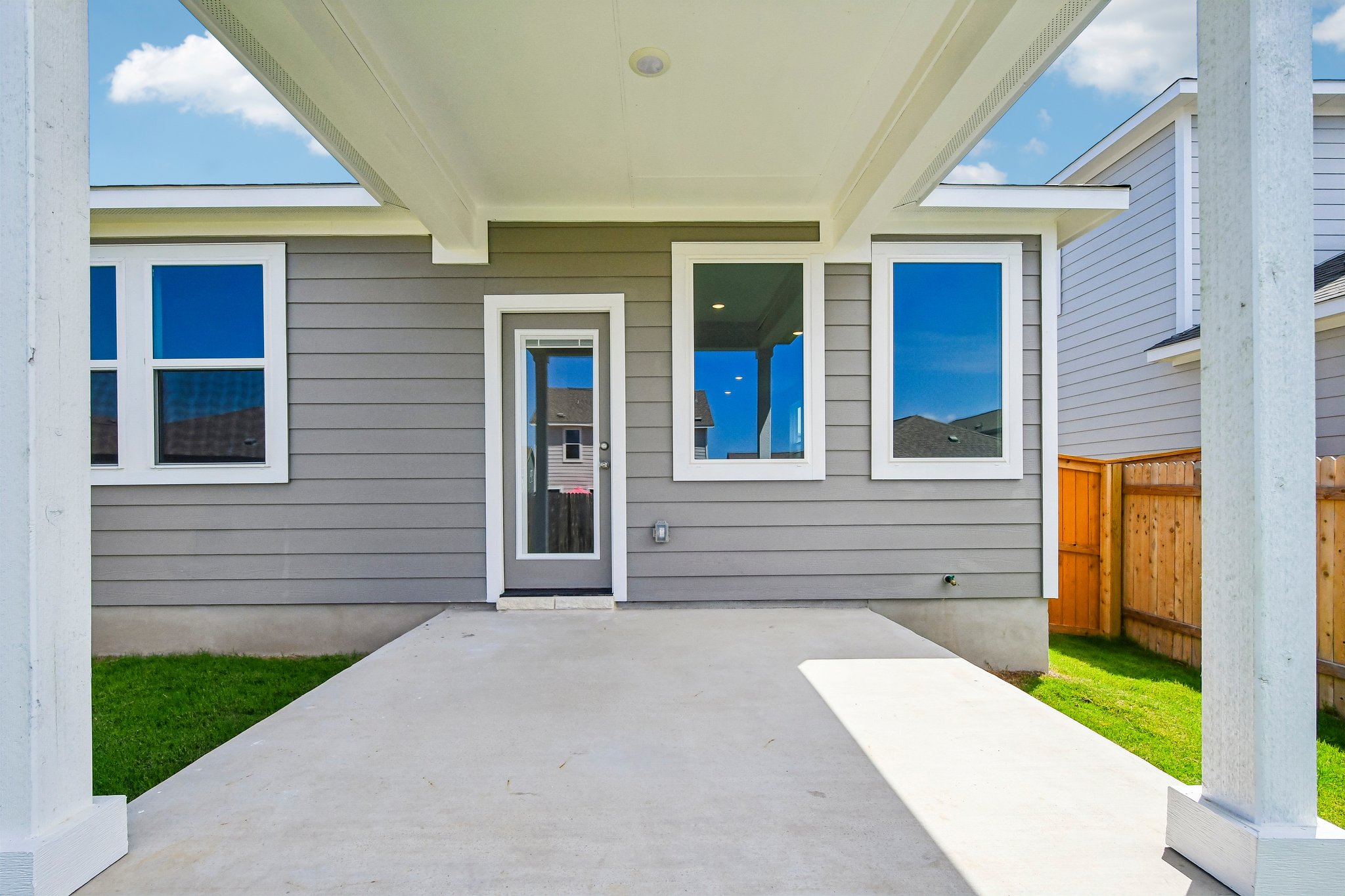 A house with a porch.