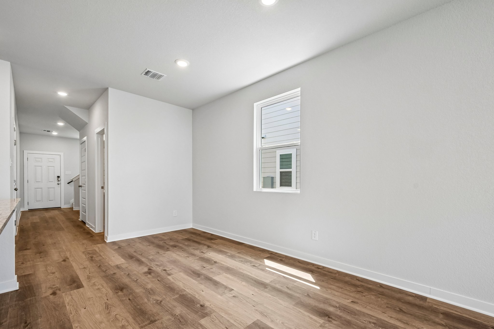 A room with white walls.