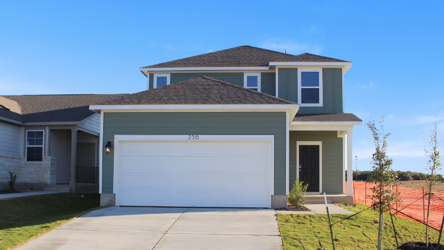 A house with a garage.