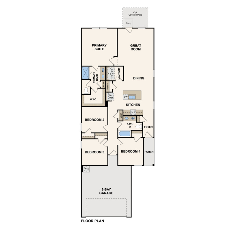 Fresno first floor layout in Eastwood at Sonterra in Jarrell, TX by Century Communities