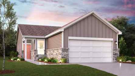 A house with a garage.