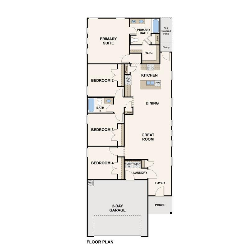 Hamilton first floor layout in Eastwood at Sonterra in Jarrell, TX by Century Communities