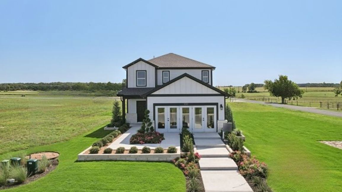 A house with a walkway.