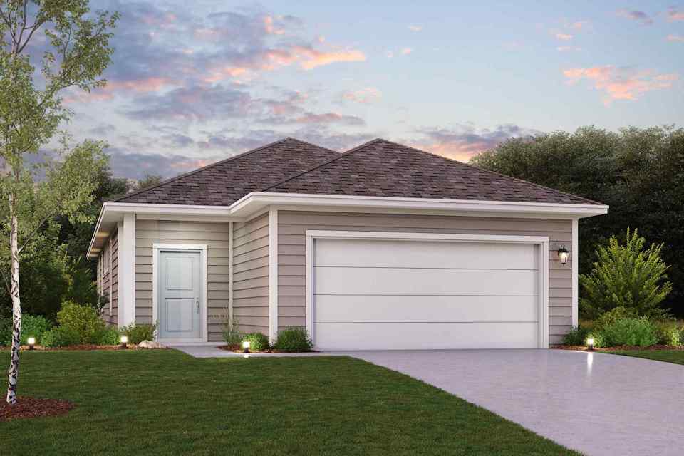 A house with a garage.