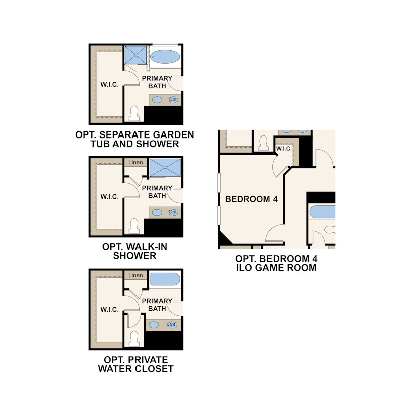 Kendall floorplan second floor options in Eastwood at Sonterra in Jarrell, TX by Century Communities