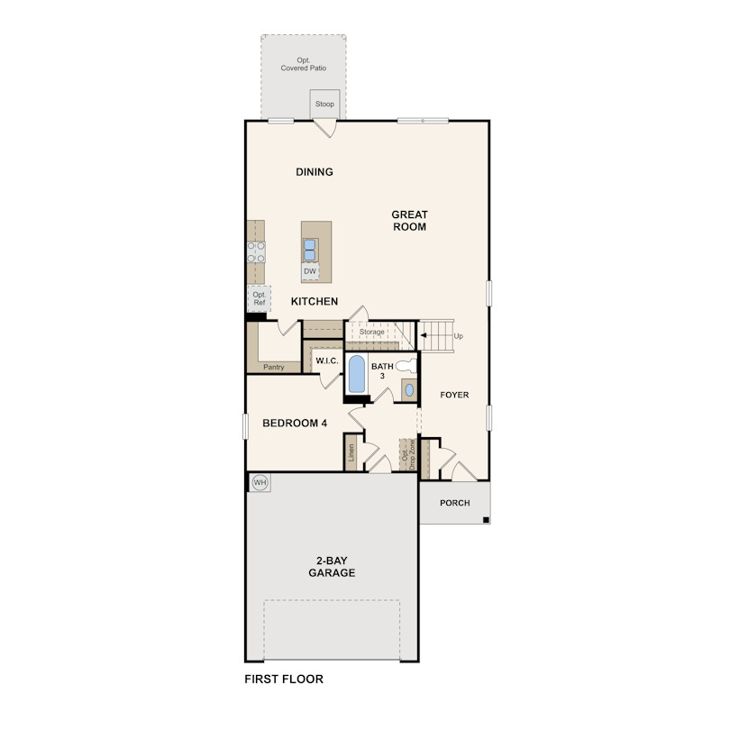 Santiago first floor layout in Eastwood at Sonterra in Jarrell, TX by Century Communitie