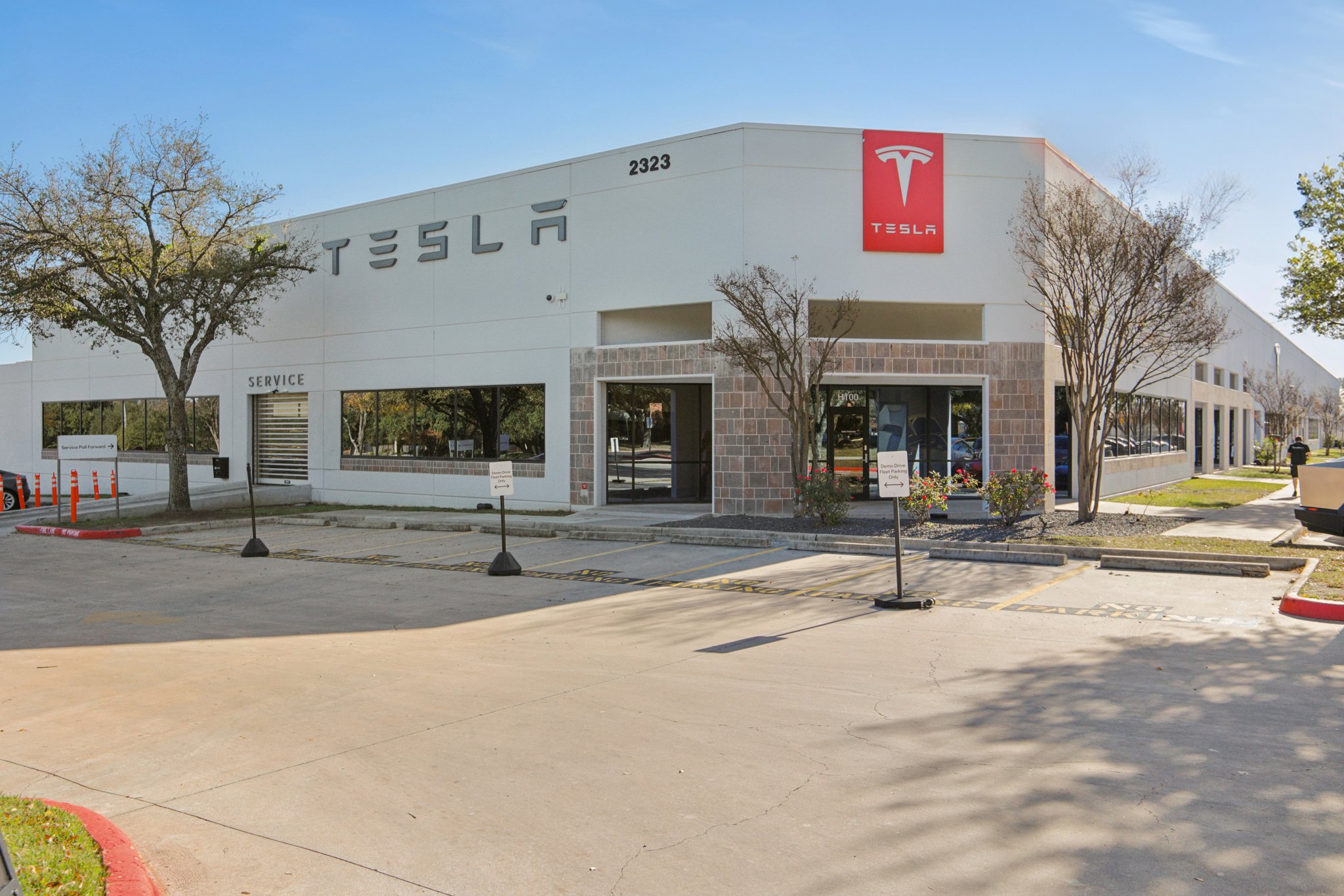 A building with a sign on the front.