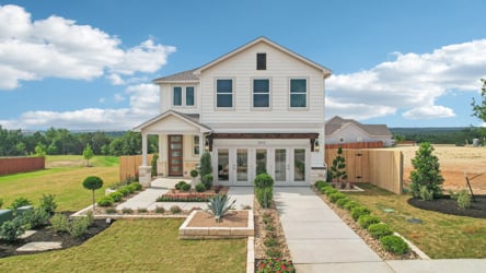 A house with a driveway.
