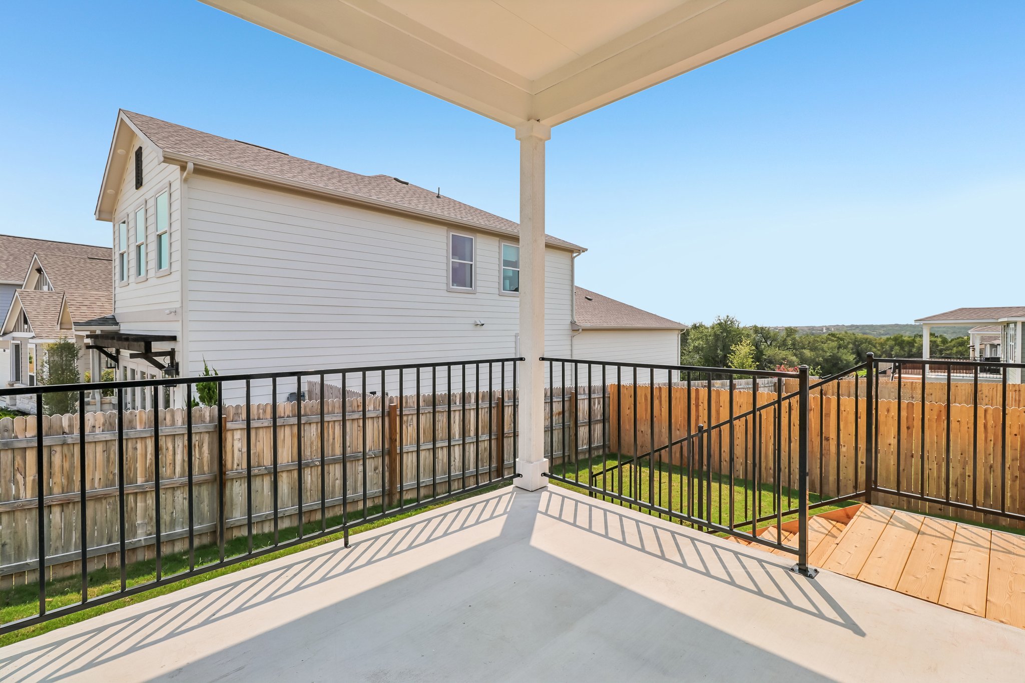 A house with a fence around it.