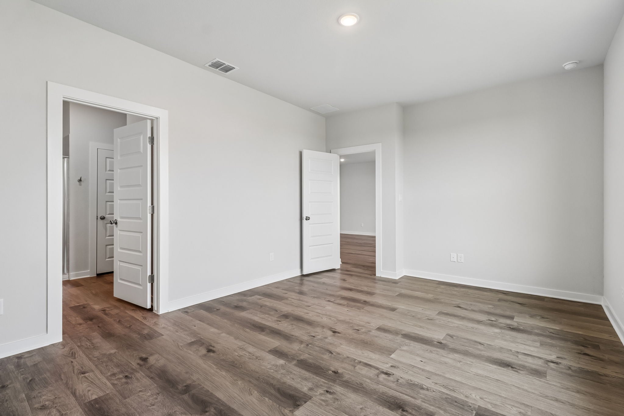 A room with white walls.