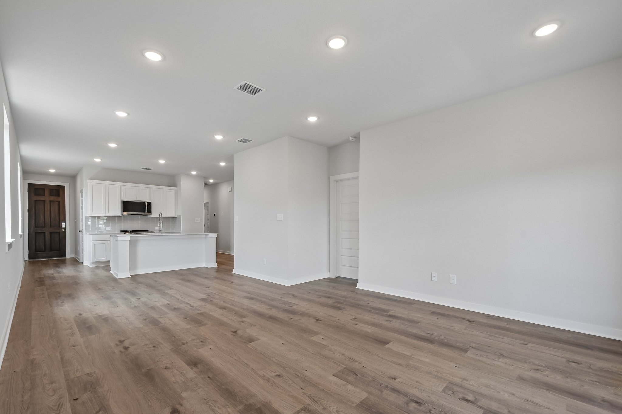 A large empty living room.