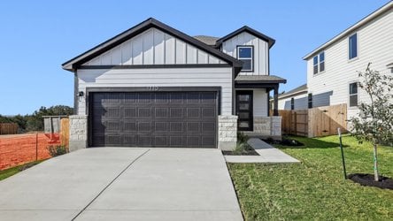 A building with a garage.