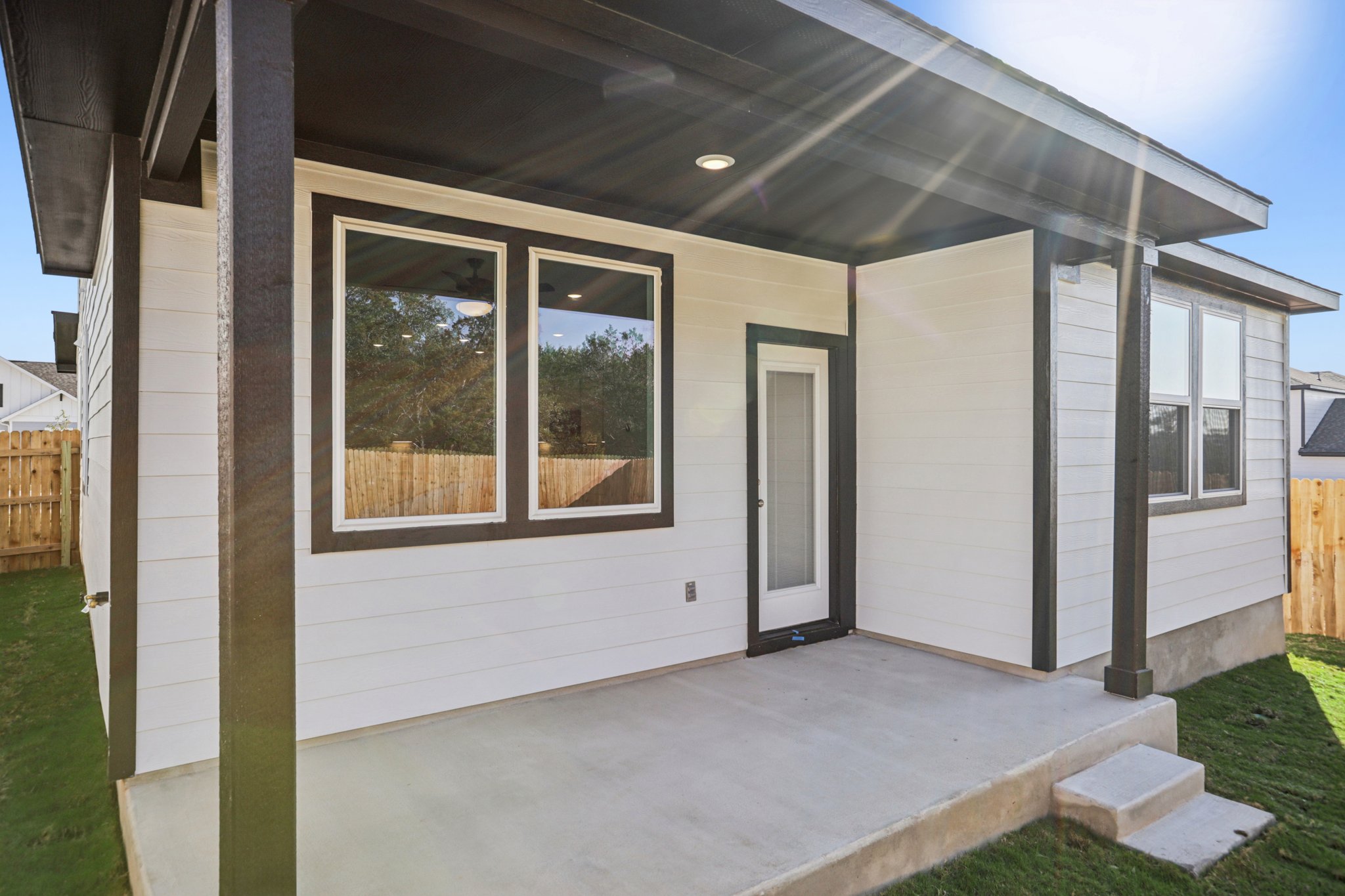 A house with a garage.