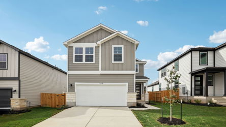 A house with a garage.