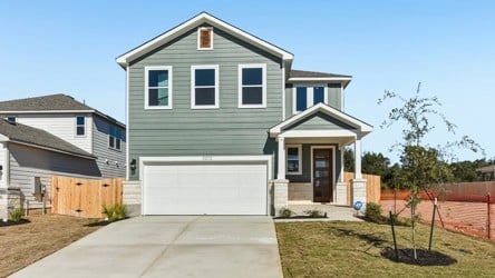 A house with a garage.