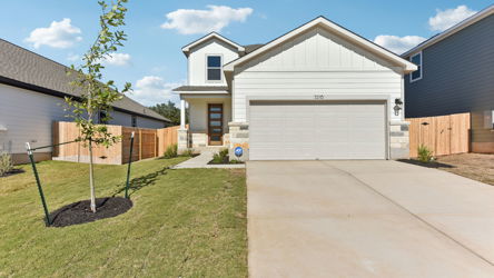 A garage in a backyard.