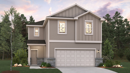 A house with a garage.