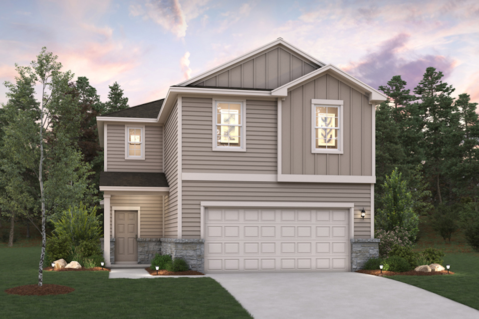 A house with a garage.