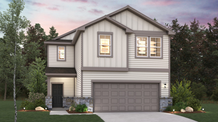 A house with a garage.